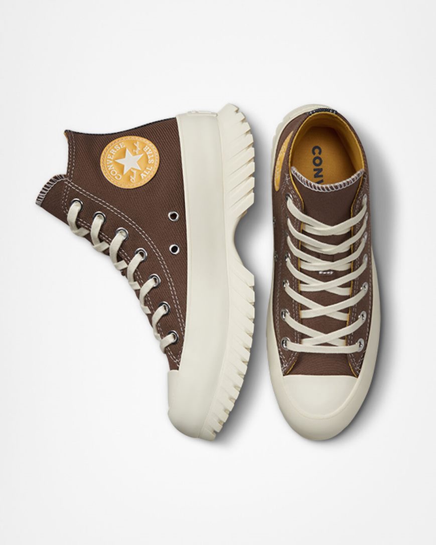 Women's Converse Chuck Taylor All Star Lugged 2.0 Denim High Top Platform Shoes Brown | AU 398E5A